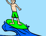 Disegno Surf pitturato su hassan
