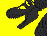 Disegno Scheletro di Tyrannosaurus rex pitturato su riccardo vitale