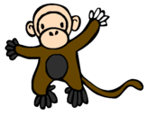 Disegno Scimmietta pitturato su gabriele