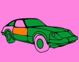 Disegno Auto sportiva  pitturato su simone