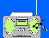 Disegno Radio cassette 2 pitturato su elisa carboni
