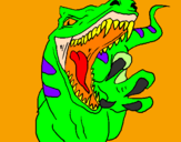 Disegno Velociraptor  II pitturato su lorena