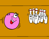 Disegno Boccia da bowling  pitturato su ilenia