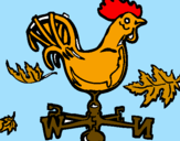 Disegno Banderuole e gallo  pitturato su brandi loredana
