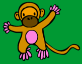 Disegno Scimmietta pitturato su gioia