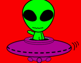 Disegno Alieno pitturato su rita