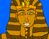 Disegno Tutankamon pitturato su sofia stellina