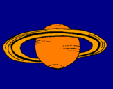 Disegno Saturno pitturato su riccardo vitale