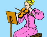 Disegno Dama violinista  pitturato su caterina