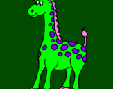 Disegno Giraffa pitturato su Elisa