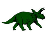 Disegno Triceratops pitturato su rocco