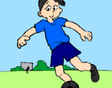 Disegno Giocare a calcio pitturato su Alessandro