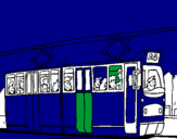 Disegno Tram con passeggeri  pitturato su Antonio