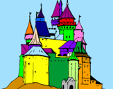 Disegno Castello medievale  pitturato su alessio mo