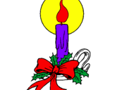 Disegno Candela di Natale pitturato su candela 2