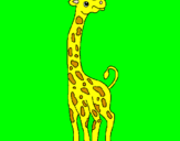 Disegno Giraffa  pitturato su Gaia