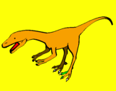 Disegno Velociraptor II pitturato su roby 3 anni