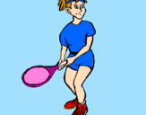 Disegno Ragazza che gioca a tennis  pitturato su petronela