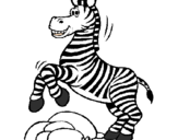 Disegno Zebra che salta sulle pietre  pitturato su zebrA