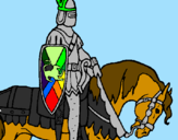 Disegno Cavaliere a cavallo pitturato su francesco