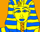 Disegno Tutankamon pitturato su mattia
