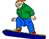 Disegno Snowboard pitturato su giammi 