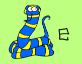 Disegno Serpente  pitturato su sara&simo