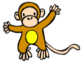 Disegno Scimmietta pitturato su scimmia