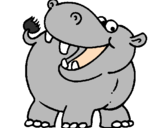 Disegno Ippopotamo  pitturato su hippo