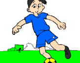 Disegno Giocare a calcio pitturato su cristian