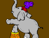 Disegno Elefante  pitturato su sergio