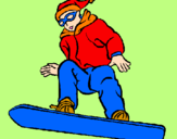 Disegno Snowboard pitturato su valerio