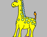 Disegno Giraffa pitturato su chiara