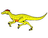Disegno Velociraptor  pitturato su michele