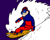 Disegno Discesa in snowboard  pitturato su federica