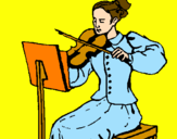Disegno Dama violinista  pitturato su Martina  