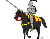 Disegno Cavallerizzo a cavallo  pitturato su army