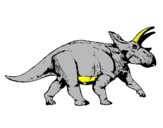 Disegno Triceratops pitturato su michele