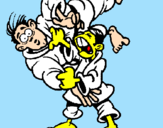Disegno Mossa di judo  pitturato su Dade T