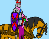 Disegno Cavaliere a cavallo pitturato su samuel