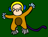 Disegno Scimmietta pitturato su Moreno