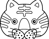 Disegno Gatto II pitturato su machera gattone