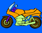 Disegno Motocicletta  pitturato su tommy
