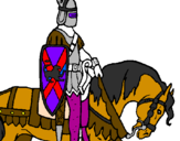 Disegno Cavaliere a cavallo pitturato su samuel