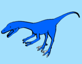 Disegno Velociraptor II pitturato su ambra