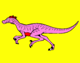 Disegno Velociraptor  pitturato su ambra