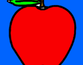 Disegno mela  pitturato su valentina