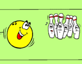 Disegno Boccia da bowling  pitturato su giulia