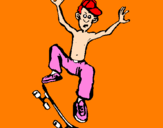 Disegno Skateboard pitturato su mery