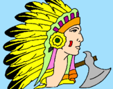 Disegno Indiano con le piume  pitturato su edoardo